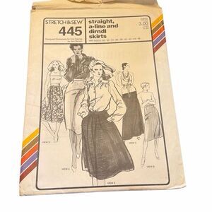 Women's Vintage 1970s Sewing Pattern by Stretch & Sew #445 straight, a line and